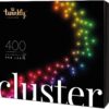 Farebná svetelná reťaz Twinkly cluster multicolor 400LED. Má pestrú farebnú škálu svietenia. Farby svietenia sa dajú medzi sebou kombinovať a prepínať.
