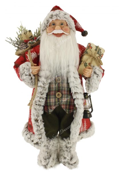 Dekoracija Santa Claus tradicionalni vzorčasti 46cm