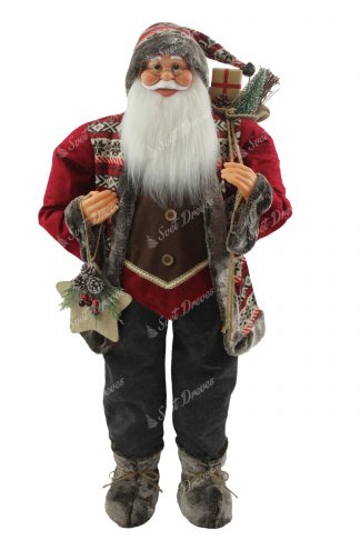 Dekoracija božični Miklavž bordo 115cm