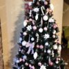 Umetno božično drevo Srebrni bor z ledenimi kristali 220cm