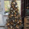 Okrašeno Božično drevo 3D Srebrni Bor 180cm