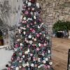 Okrašeno Božično drevo 3D Srebrni Bor 210cm