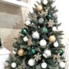Okrašeno Umetno božično drevo Smreka Srebrna 150cm