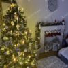 Okrašeno Umetno božično drevo Srebrni Bor z ledenimi kristali 180cm