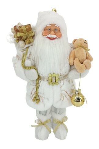Dekoracija Santa Claus Belo-zlat 40cm