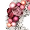 Zasneženi božični venček za vrata Temno rožnat 35cm