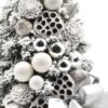 Zasneženo majhno božično drevo, okrašeno Srebrno-belo 50cm