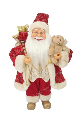 Dekoracija Santa Claus rdeče-zlat 40cm