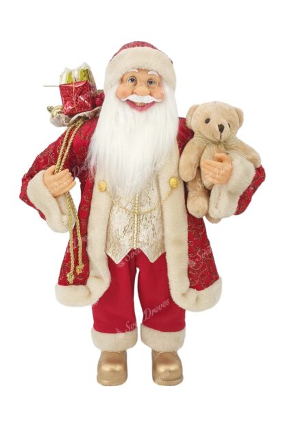 Dekoracija Santa Claus rdeče-zlat 60cm