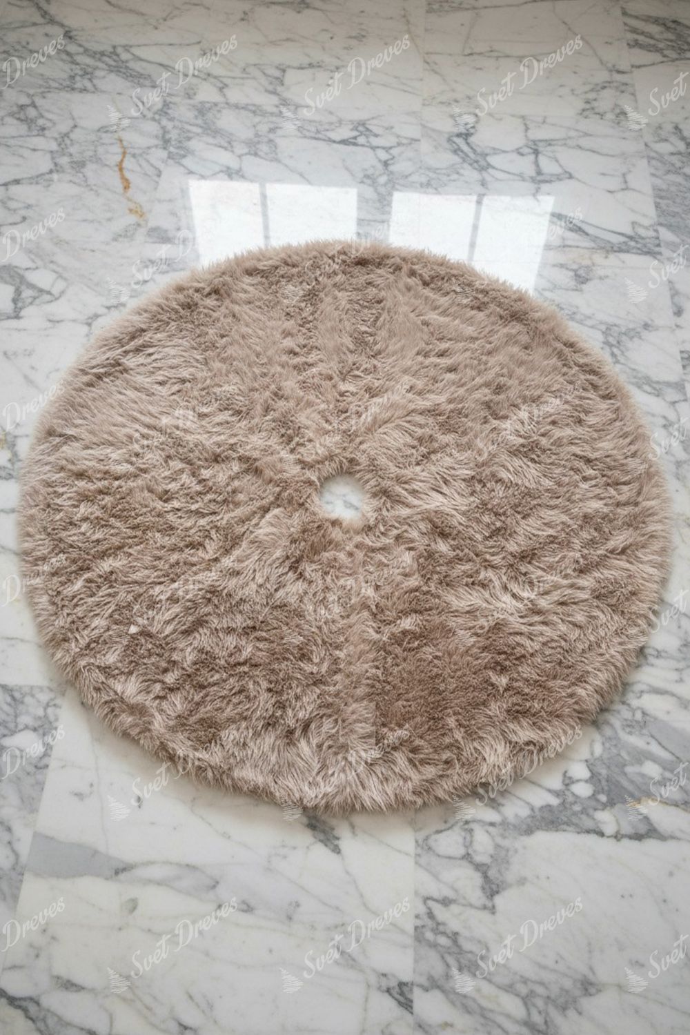 Krem preproga za pod božično drevo 122cm