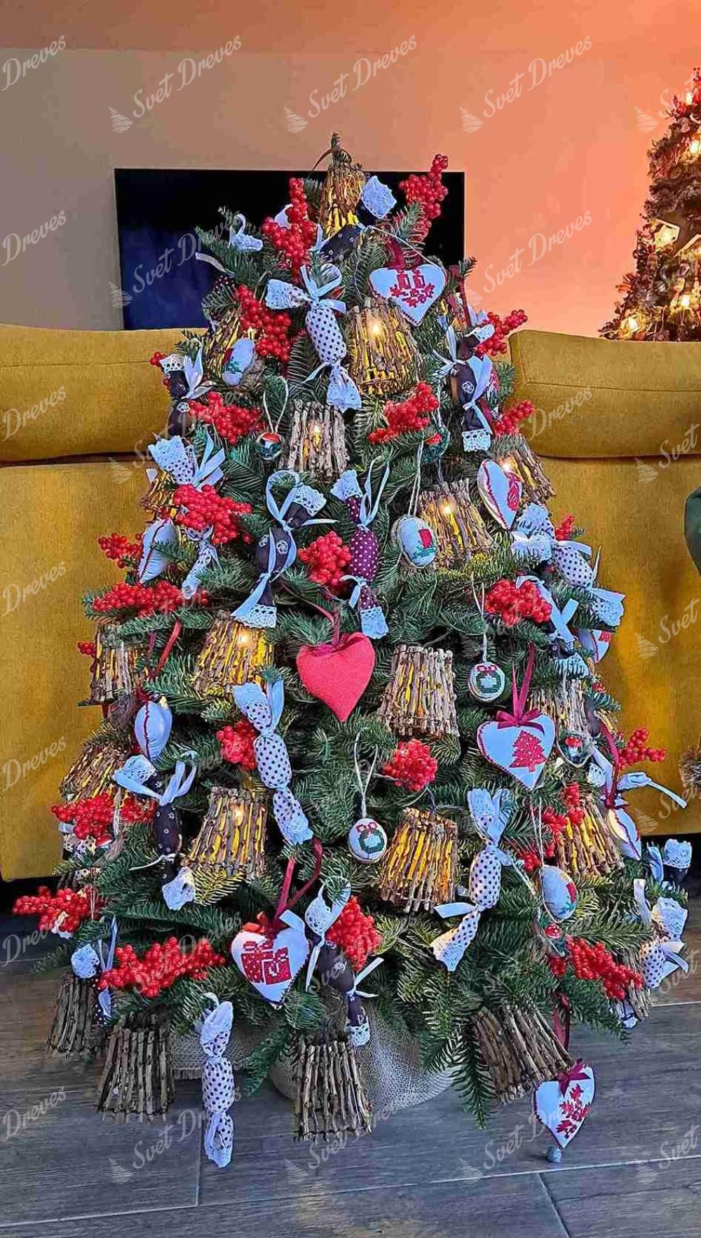 Umetno božično drevo v cvetličnem lončku FULL 3D Kavkaška Jelka 100cm